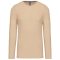 Férfi kereknyakú hosszú ujjú pamut póló, Kariban KA359, Light Sand-2XL