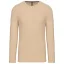 Férfi kereknyakú hosszú ujjú pamut póló, Kariban KA359, Light Sand-3XL