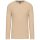 Férfi kereknyakú hosszú ujjú pamut póló, Kariban KA359, Light Sand-4XL