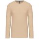 Férfi kereknyakú hosszú ujjú pamut póló, Kariban KA359, Light Sand-4XL