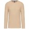Férfi kereknyakú hosszú ujjú pamut póló, Kariban KA359, Light Sand-S