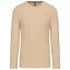 Férfi kereknyakú hosszú ujjú pamut póló, Kariban KA359, Light Sand-S