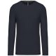 Férfi kereknyakú hosszú ujjú pamut póló, Kariban KA359, Navy-4XL