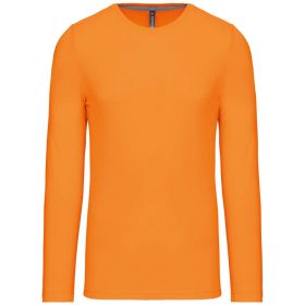   Férfi kereknyakú hosszú ujjú pamut póló, Kariban KA359, Orange-S