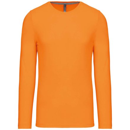 Férfi kereknyakú hosszú ujjú pamut póló, Kariban KA359, Orange-XL