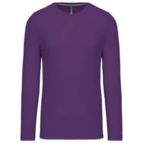   Férfi kereknyakú hosszú ujjú pamut póló, Kariban KA359, Purple-S