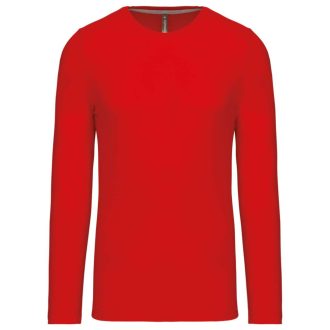   Férfi kereknyakú hosszú ujjú pamut póló, Kariban KA359, Red-2XL