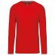 Férfi kereknyakú hosszú ujjú pamut póló, Kariban KA359, Red-2XL