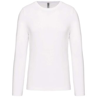   Férfi kereknyakú hosszú ujjú pamut póló, Kariban KA359, White-4XL