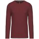 Férfi kereknyakú hosszú ujjú pamut póló, Kariban KA359, Wine-4XL
