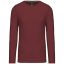 Férfi kereknyakú hosszú ujjú pamut póló, Kariban KA359, Wine-L