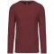 Férfi kereknyakú hosszú ujjú pamut póló, Kariban KA359, Wine-S