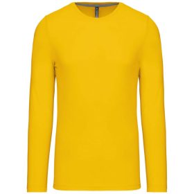   Férfi kereknyakú hosszú ujjú pamut póló, Kariban KA359, Yellow-S
