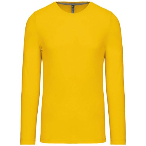 Férfi kereknyakú hosszú ujjú pamut póló, Kariban KA359, Yellow-S