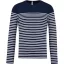 Férfi kereknyakú csíkos hosszú ujjú póló, Kariban KA366, Striped Navy/White-L