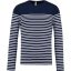 Férfi kereknyakú csíkos hosszú ujjú póló, Kariban KA366, Striped Navy/White-S