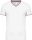 Férfi V-nyakú piké póló, kontrasztos szélekkel, Kariban KA374, White/Navy/Red-S