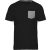 Férfi organikus környakas póló kontrasztos színű zsebbel, Kariban KA375, Black/Grey Heather-2XL