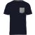 Férfi organikus környakas póló kontrasztos színű zsebbel, Kariban KA375, Navy/Grey Heather-3XL