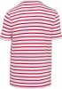 Férfi tengerész csíkos rövid ujjú póló mellzsebbel, Kariban KA378, Striped White/Red-M