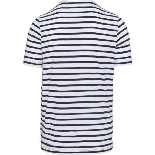 Férfi tengerész csíkos rövid ujjú póló mellzsebbel, Kariban KA378, Striped White/Navy-2XL