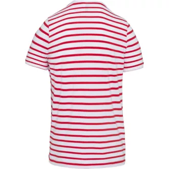   Gyermek matrózcsíkos pamut póló zsebbel, Kariban KA379, Striped White/Red-4/6