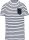 Gyermek matrózcsíkos pamut póló zsebbel, Kariban KA379, Striped White/Navy-4/6