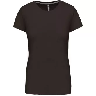   Női rövid ujjú környakas pamut póló, Kariban KA380, Dark Khaki-3XL