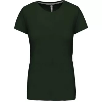   Női rövid ujjú környakas pamut póló, Kariban KA380, Forest Green-S