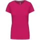Női rövid ujjú környakas pamut póló, Kariban KA380, Fuchsia-XL
