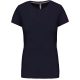 Női rövid ujjú környakas pamut póló, Kariban KA380, Navy-3XL
