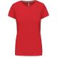 Női rövid ujjú környakas pamut póló, Kariban KA380, Red-XL