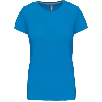   Női rövid ujjú környakas pamut póló, Kariban KA380, Tropical Blue-2XL
