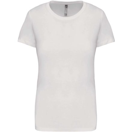 Női rövid ujjú környakas pamut póló, Kariban KA380, White-2XL