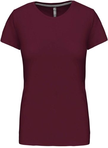 Női rövid ujjú környakas pamut póló, Kariban KA380, Wine-XL