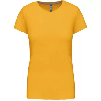   Női rövid ujjú környakas pamut póló, Kariban KA380, Yellow-3XL