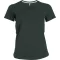Női V-nyakú rövid ujjú pamut póló, Kariban KA381, Forest Green-2XL
