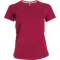 Női V-nyakú rövid ujjú pamut póló, Kariban KA381, Fuchsia-M