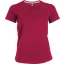 Női V-nyakú rövid ujjú pamut póló, Kariban KA381, Fuchsia-XL