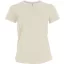 Női V-nyakú rövid ujjú pamut póló, Kariban KA381, Light Sand-XL