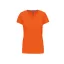 Női V-nyakú rövid ujjú pamut póló, Kariban KA381, Orange-2XL