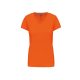 Női V-nyakú rövid ujjú pamut póló, Kariban KA381, Orange-2XL