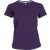 Női V-nyakú rövid ujjú pamut póló, Kariban KA381, Purple-L