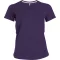 Női V-nyakú rövid ujjú pamut póló, Kariban KA381, Purple-L