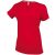 Női V-nyakú rövid ujjú pamut póló, Kariban KA381, Red-2XL