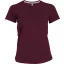Női V-nyakú rövid ujjú pamut póló, Kariban KA381, Wine-2XL