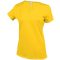Női V-nyakú rövid ujjú pamut póló, Kariban KA381, Yellow-2XL