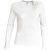 Női hosszú ujjú V-nyakú pamut póló, Kariban KA382, White-3XL