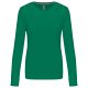 Női hosszú ujjú kereknyakú pamut póló, Kariban KA383, Kelly Green-2XL
