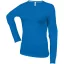 Női hosszú ujjú kereknyakú pamut póló, Kariban KA383, Light Royal Blue-L
